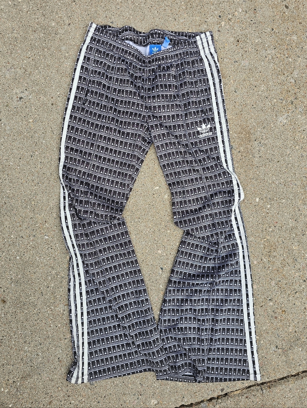 Adidas Originals Pavao Flared Womens Track Yoga Pants Black Size Medium